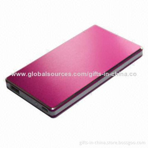 New Thinnest 6,500mAh Power Bank, Polymer Battery with Line and iPhone Micro Connector